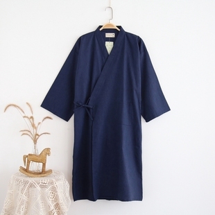 日式睡袍男古风薄款大码纯棉纱布睡衣和服中长和风春夏季浴袍