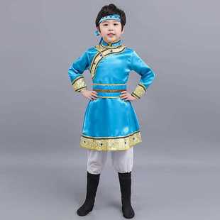 高档蒙古舞蹈儿男女童演出服，少数民族服装男童，蒙族服装裙袍藏服舞