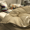 ins北欧简约纯色水洗棉床上四件套全棉纯棉文艺，1.5m1.8米被套床单