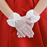 花童短款公主手套白/米色淑女手套儿童礼服婚纱手套