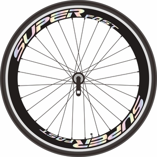 SUPER自行车轮组贴纸公路车反光贴山地单车轮圈圈轮子装饰改装