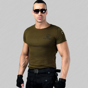 同盟军户外军迷男装短袖弹力紧身T恤修身塑形型男短袖衫夏季