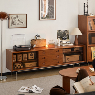 中古电视柜客厅家用现代简约茶几组合电视机柜实木复古收纳储物柜