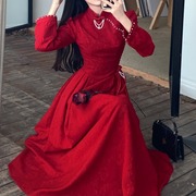 大码女装新娘酒(新娘酒)红色敬酒服新中式，订婚旗袍气质结婚礼服平时可穿