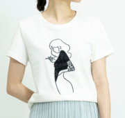 刺绣钉珠重工艺女装T恤夏季上衣纯棉个性轻奢插画甜酷风短袖