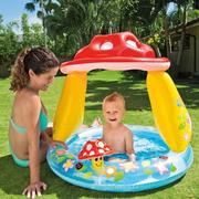 57114儿童婴儿游泳池蘑菇，遮阳篷充气水池海洋球池沙洗澡浴盆