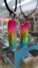 白水晶自然柱人优化彩虹效果六角柱原石吊坠项链DIY饰品配件