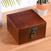 欧式复古盒桌面收纳盒创意木质桌面正方形证件收纳盒实木盒小箱子