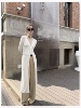 NeedShop12023夏季白色V领慵懒风气质修身百搭长款针织开衫