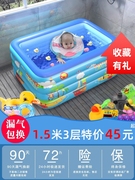 儿童小型游泳池冲气游泳池婴幼儿家用充气水池小孩子0一6月游泳桶