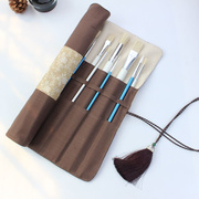 绘画笔帘帆布水粉笔帘 毛笔专用插笔袋 收纳袋 画笔整理笔插