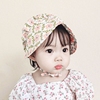 韩国进口0-12个月新生女宝宝有机棉护耳胎帽婴幼儿童公主宫廷帽子