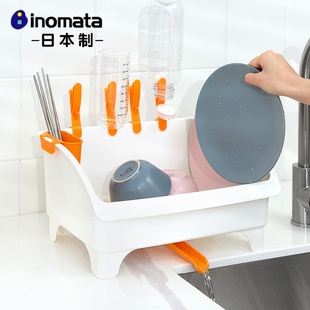 日本进口inomata沥水篮厨房，碗架碗碟架置物架，洗碗架多功能沥水架