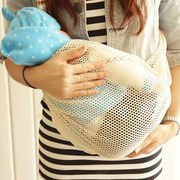 新生儿婴儿简易单肩背带，透气网兜横抱式侧抱斜式宝宝纯棉背巾抱袋