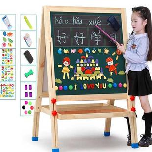 大号双用儿童玩具画板，画架家儿童小黑板，白板绿板可升降双面黑板