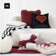 柏洛斯Heart情侣房轻奢新年红色爱心沙发抱枕高级感客厅靠垫套