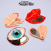 法国coucousuzette折叠镜创意，化妆镜装饰亚克力，梳妆镜牡蛎小镜子