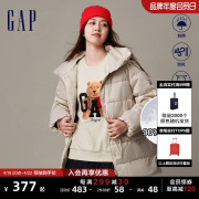 Gap女装秋冬防风防雨宽松中长款收腰羽绒服锁热运动外套720900