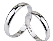 925纯银戒指情侣对戒时尚，光板简洁男女，尾戒指环镀白金纪念日送人