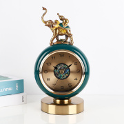 轻奢客厅座钟现代欧式大象钟表时尚家用桌面时钟摆件台式静音坐钟
