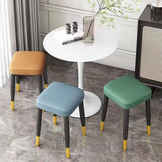 北欧凳子可叠放餐桌凳椅家用可摞叠梳妆凳现代简约软包餐椅板凳