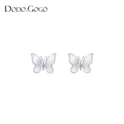 dodogogo水晶蝴蝶耳环女小众设计感高级银针，耳钉适合春天的耳饰