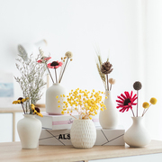 简约ins北欧磨砂白陶瓷小花瓶摆件创意桌面插花文艺现代干花装饰