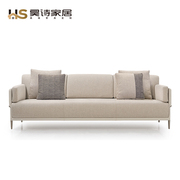 Turri棉麻软包沙发组合 意式极简三人位沙发 样板房客厅家具定制