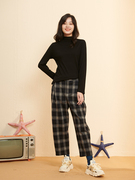 UGIZ商场同款2022冬季韩版女装休闲哈伦格子长裤女UDPF831