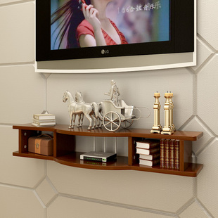 销用机顶盒架子电视实木置物架客厅墙面装饰墙壁上隔板置物架迷品