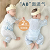 新生儿衣服a类纯棉0一3月婴儿夏季连体衣薄款6宝宝和尚服短袖哈衣