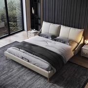 布艺床现代简约轻奢1.5米小户型，卧室软靠包实木床储物科技，布软床(布软床)
