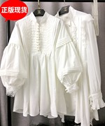 白色蕾丝连衣裙2023春夏仙女裙宫廷风气质复古泡泡袖欧洲裙子收腰
