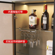 意式极简网红玻璃门酒柜烤漆靠墙展示柜实木客厅储物边柜茶水柜子
