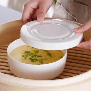 隔水炖碗蒸蛋碗带盖碗盘子陶瓷碗，带盖饭盒微波炉骨瓷保鲜碗泡面碗