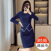 职业连衣裙女秋冬季通勤气质，珠宝店包臀裙工装，酒店前台工作服正装