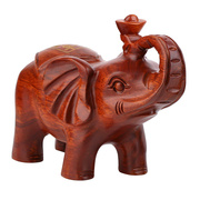 木雕大象摆件家居客厅，木制工艺品新婚礼物，送新人吉祥如意红木象