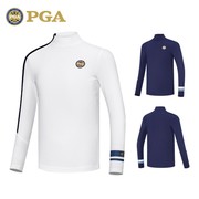 美国PGA 儿童高尔夫服装男童春夏打底衫长袖T恤高领撞色设计