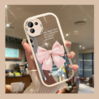 粉色蝴蝶结，镜面小米12手机，壳