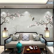8d新中式玉兰花鸟墙纸墙布电视，a背景墙壁纸，客厅沙发影视墙装饰壁