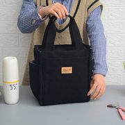 日式简约帆布饭盒袋便当包妈咪(包妈咪，)包学生(包学生)资料袋手提包多功能手拎布包