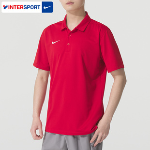 NIKE耐克男装短袖POLO衫2025夏季新款红色DRI-FIT速干男士T恤