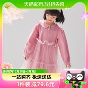 韩版网纱拼接娃娃，领甜美女童连衣裙