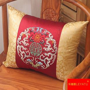 中式抱枕红木沙发靠垫枕芯，茶椅腰枕结婚喜庆床上覆古办公室靠背套
