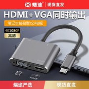 Typec转HDMI适用苹果macbook电脑iPad投影iPhone15手机4K高清转换器手机连接PD供电显示器VGA线雷电mac拓展坞