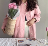 韩国女装therosebay2023春款清新纯色粉色，短外套