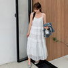 白色连衣裙2024夏220斤胖mm大码韩版气质，显瘦吊带蕾丝蛋糕裙
