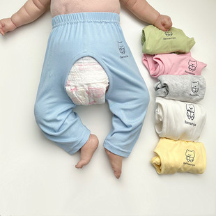 婴儿裤子无骨薄款夏季莫代尔，新生儿婴幼儿开裆裤男女宝宝长裤睡裤