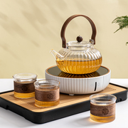 日式家用耐高温花茶壶套装下午茶茶具围炉煮茶器具茶壶玻璃泡茶壶
