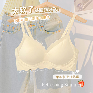 夏季薄款无痕内衣内裤女无钢圈，品牌大胸显小胸，聚拢孕妇文胸罩(文胸罩)套装